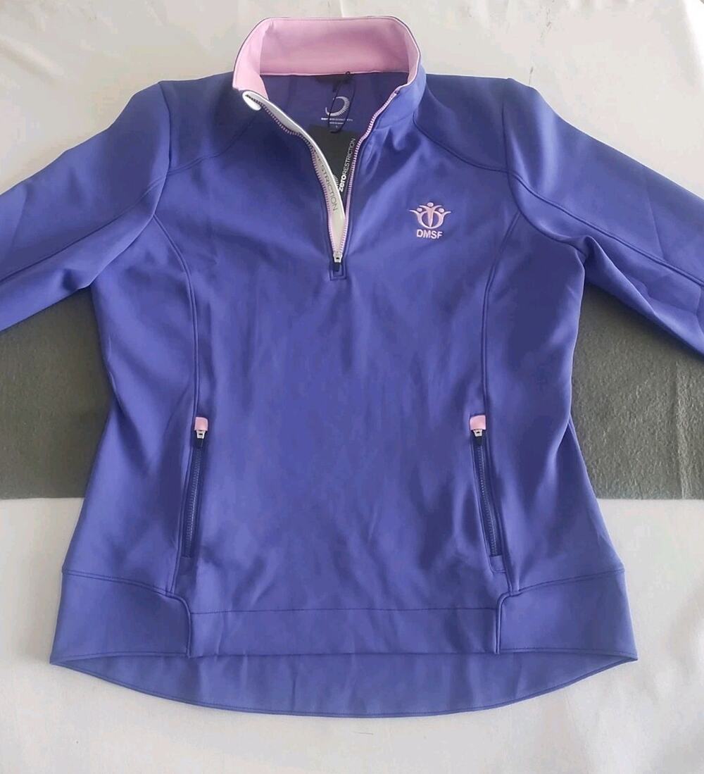 NWT WOMEN'S ZERO RESTRICTION GOLF JACKET SIZE LARGE Purple Light Pink DMSF